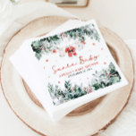 Red Santa Baby Christmas Baby Clothes Baby Shower Napkin<br><div class="desc">The Red Santa Baby Christmas Baby Clothes Baby Shower Napkins bring festive cheer and seasonal charm to your holiday-themed baby shower! Featuring a cute design with red Santa baby clothes, delicate red snowflakes, and touches of winter greenery eucalyptus, these napkins perfectly capture the cozy, joyful spirit of the season. They’re...</div>