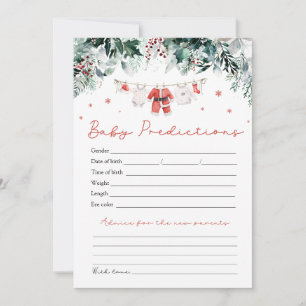 Red Santa Baby Christmas Baby Prediction Game Invitation