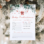 Red Santa Baby Christmas Baby Prediction Game Invitation<br><div class="desc">The Red Santa Gender Neutral Santa Baby Clothes Christmas Santa Baby Prediction Game adds a delightful and festive touch to your holiday baby shower! Featuring a charming design with red snowflakes, eucalyptus greenery, and adorable Santa-inspired baby clothes, this game invites guests to predict fun details about the baby, such as...</div>