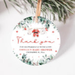 Red Santa Baby Christmas Clothesline Baby Shower Favour Tags<br><div class="desc">Add a festive touch to your baby shower with these Red Santa Baby Christmas Clothesline Baby Shower Favour Tags! Featuring adorable red baby clothes hanging on a Christmas-themed clothesline, these tags are perfect for adding a seasonal charm to your holiday-themed baby shower favours. Customize them with your own message to...</div>