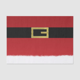 Red Santa Claus Belt & White Fur Christmas Holiday Tissue Paper