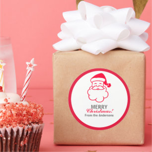 Red Santa Claus Classic Round Sticker