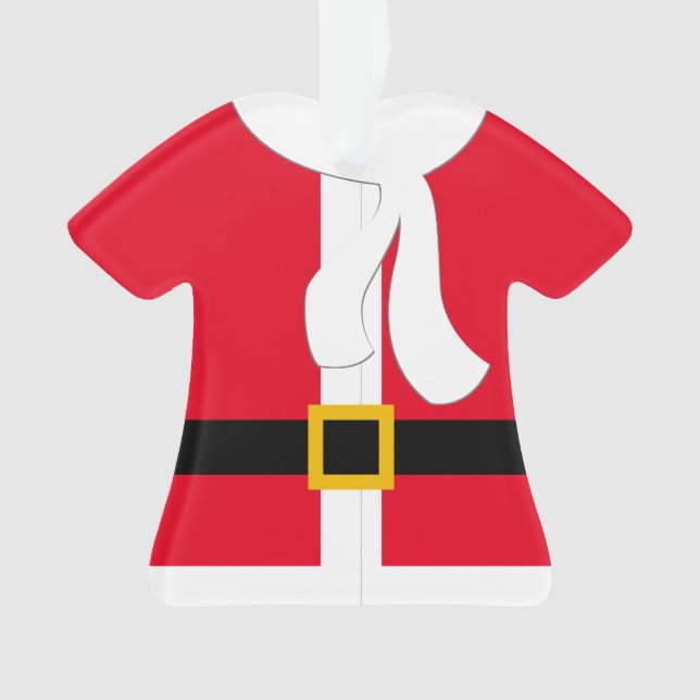 Red Santa Claus Coat Personalized Christmas Ornament (Front)