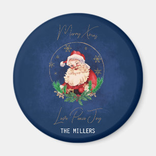 Red Santa Claus Festive Winter Vintage Christmas Magnet