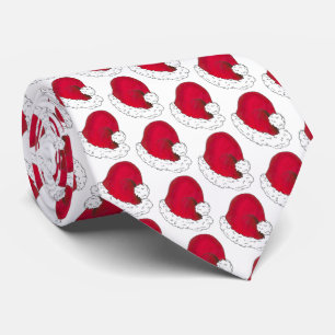 Red Santa Claus Hat Merry Christmas Xmas Holiday Tie