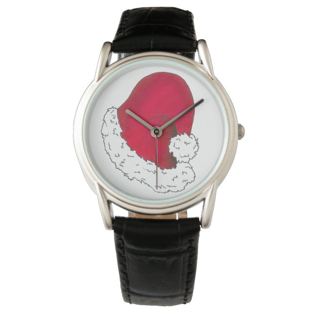 Red Santa Claus Hat Merry Christmas Xmas Watch (Front)