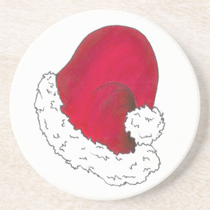 Red Santa Claus Hat Secret Santa Christmas Xmas Coaster