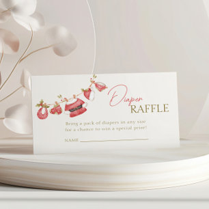 Red Santa Clothes Baby Shower Diaper Raffle Ticket Enclosure Card