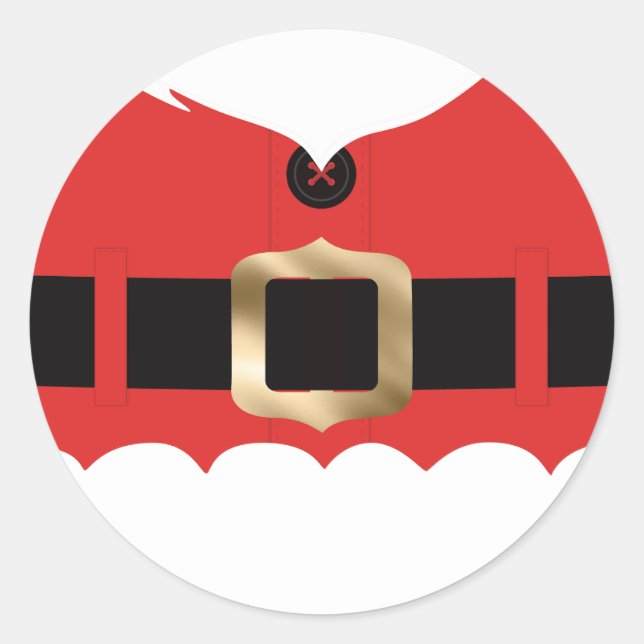 Red Santa Coat Christmas Classic Round Sticker (Front)