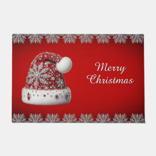 Red Santa Hat Christmas Holiday Doormat