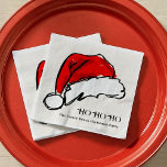 Red Santa Hat Christmas Sketch Illustration Napkin<br><div class="desc">A fab touch to your holiday party this season,  these paper napkins feature a bright red Santa hat playfully illustrated and paired with chic typography. Original art and design by Annie Montgomery Design.</div>