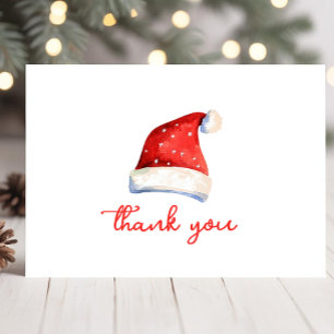 Red Santa Hat Christmas Thank You Card