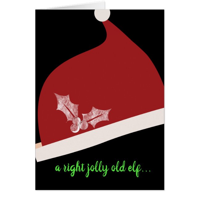 Red Santa Hat Traditional Christmas Greeting (Front)