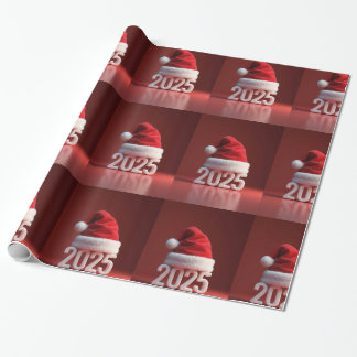 red santa hat wrapping paper