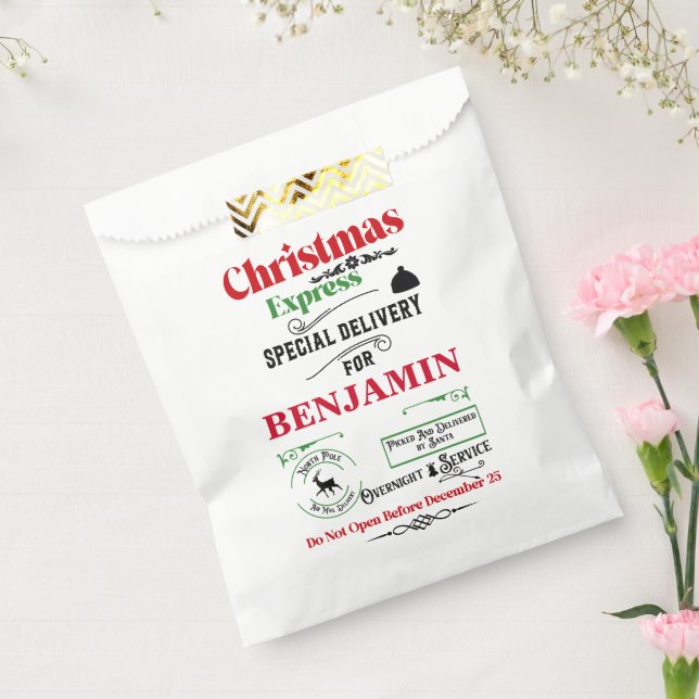 Red Santa Sack North Pole Deer Delivery Favour Bag (Sealed)