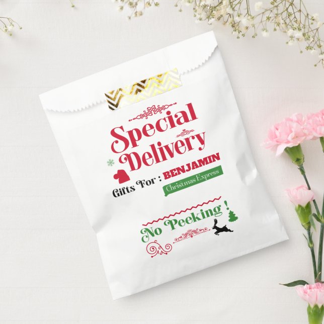 Red Santa Sack North Pole Delivery Merry Christmas Favour Bag (Sealed)