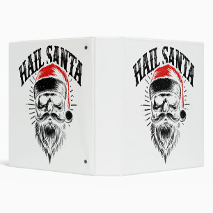 Red Santa Skull Christmas Holiday Binder