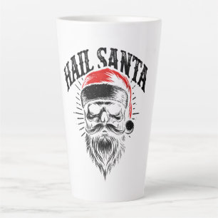 Red Santa Skull Christmas Holiday Latte Mug
