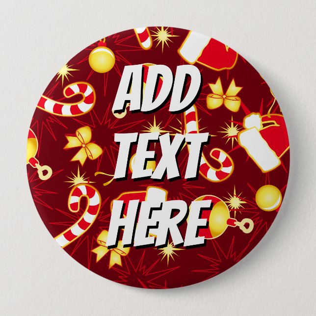 Red - Santa's cap 4 Inch Round Button (Front)