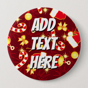 Red - Santa's cap 4 Inch Round Button