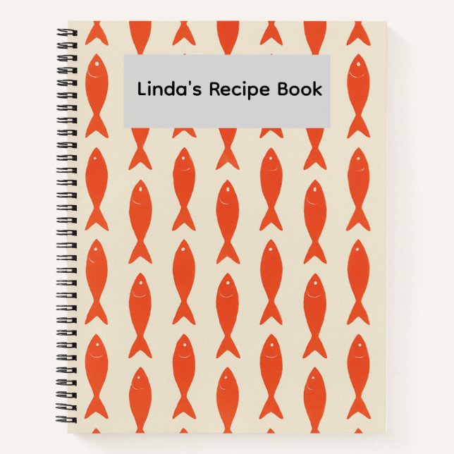 Red Sardines Fish Personalized Recipe Book (Front)