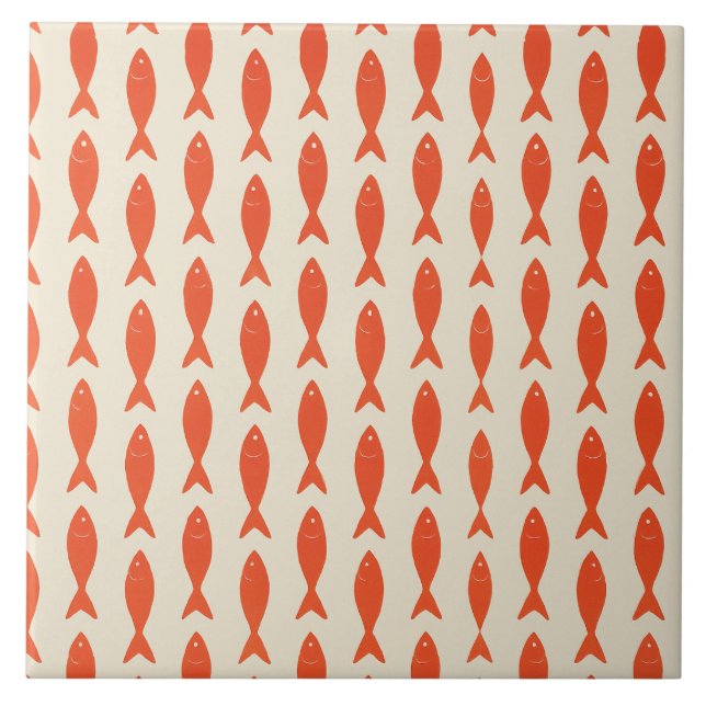 Red Sardines Fish Summer Tile (Front)