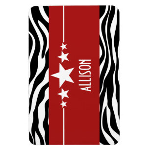 Red Sassy Star Zebra Premium Magnet