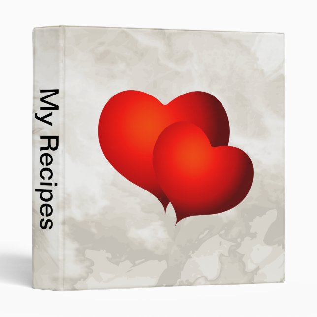 Red Satin Hearts Binder (Front/Spine)