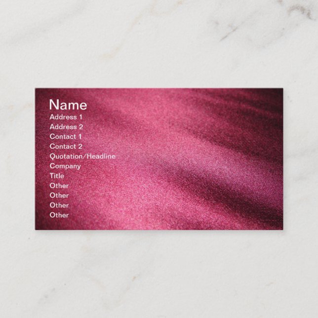 Red Satin Silk Business Card (Front)