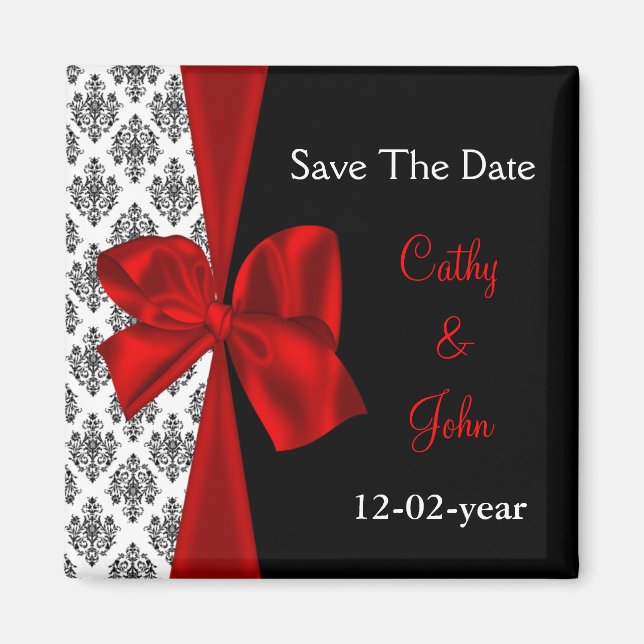 red Save the date magnet (Front)