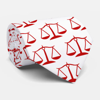 Red Scales of Justice Avocat Juge Cravate juridiqu
