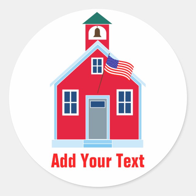 Red School House Classic Round Sticker (Front)