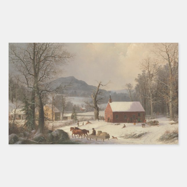 Red School House (Country Scene) 1858 Sticker (Front)