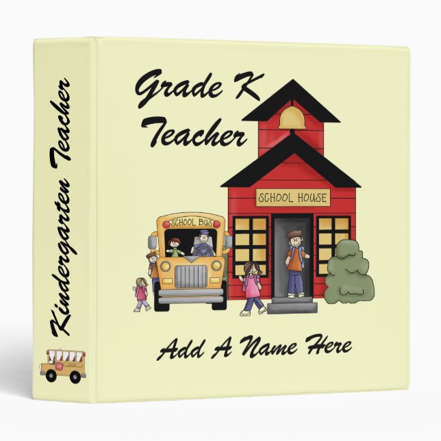 Red Schoolhouse Kindergarten Teacher Binder (Front/Spine)