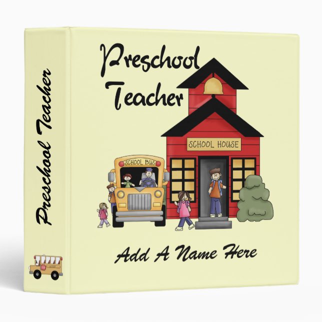 Red Schoolhouse  Preschool Teacher Binder (Front/Spine)