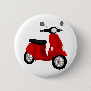 Red Scooter 2 Inch Round Button
