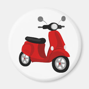 Red Scooter Magnet