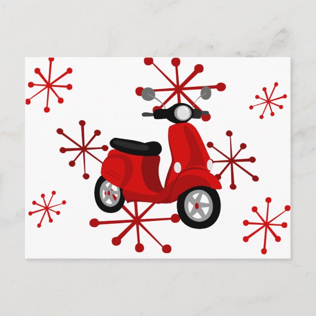 Red Scooter Postcard (Front)