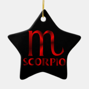 Red Scorpio Horoscope Symbol Ceramic Ornament