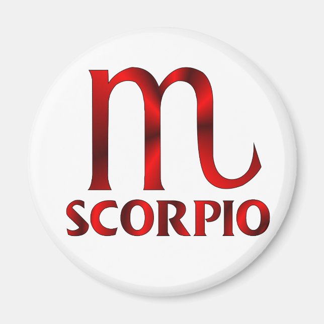 Red Scorpio Horoscope Symbol Magnet (Front)