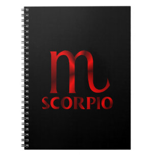 Red Scorpio Horoscope Symbol Notebook