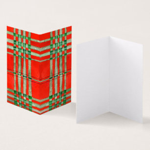 RED SCOTT TARTAN 3.5x2 Folded Card