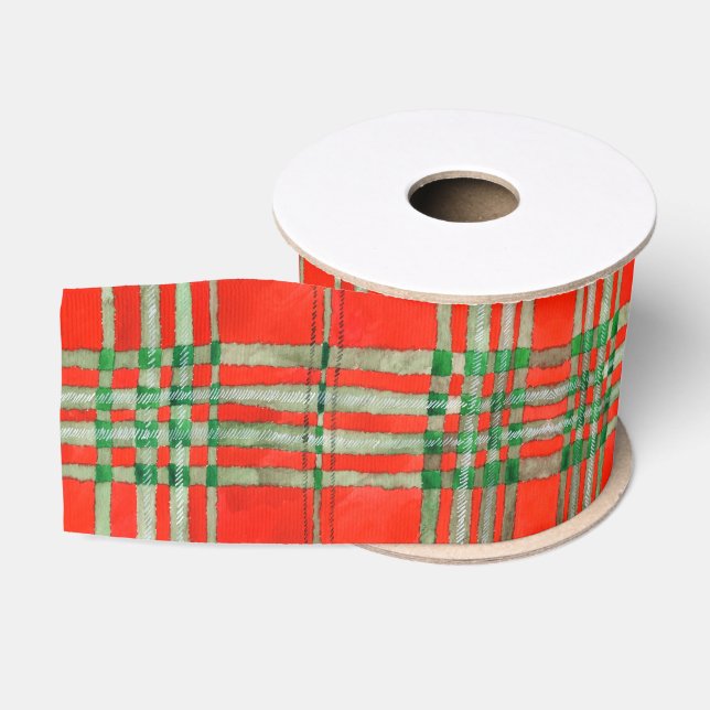 RED SCOTT TARTAN 3" Wide Grosgrain Ribbon (Spool)