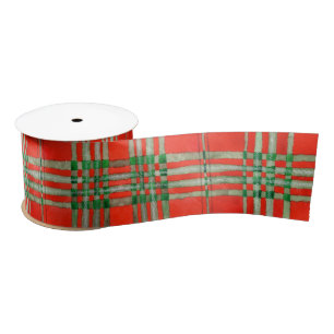 RED SCOTT TARTAN 3" Wide Satin Ribbon