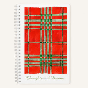 RED SCOTT TARTAN 5.5x8.5 Spiral Notebook