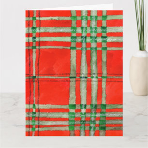 RED SCOTT TARTAN Big Birthday Card