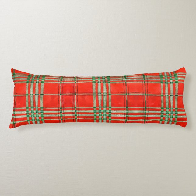 RED SCOTT TARTAN Body Pillow (Front)