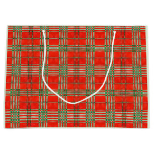RED SCOTT TARTAN Grand sac cadeau