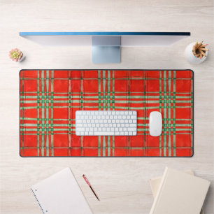 RED SCOTT TARTAN Office Studio Desk Mat 