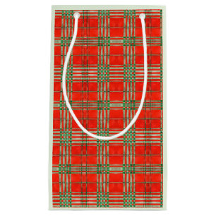 RED SCOTT TARTAN Petit sac cadeau